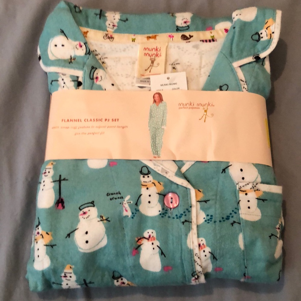 Munki Munki Classic Flannel PJs - Snowmen